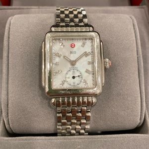 Michele 33mm Diamond Deco Watch
